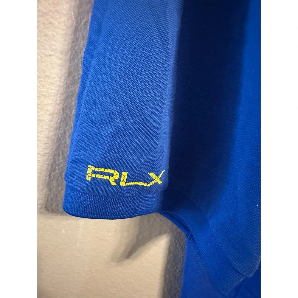 RLX Ralph Lauren Golf Polo Shirt Mens Performance Blue Short Sleeve
